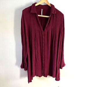 Free People Spin Me Tunic Shirt Dress-‎ S